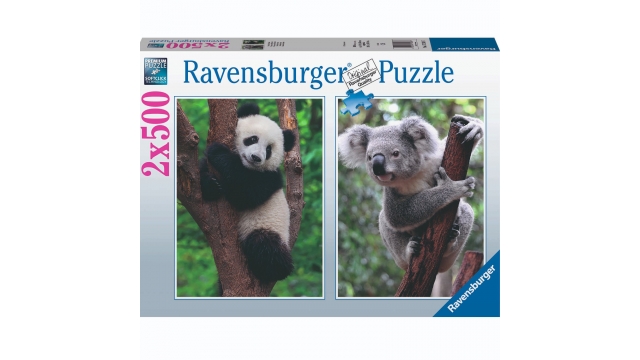 Ravensburger Puzzel Panda en Koala 2x500 Stukjes