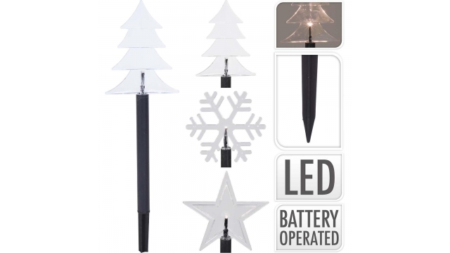 S.I.A. LED Kerstverlichting op Grondpin IP44 + Timer 5 Stuks Assorti