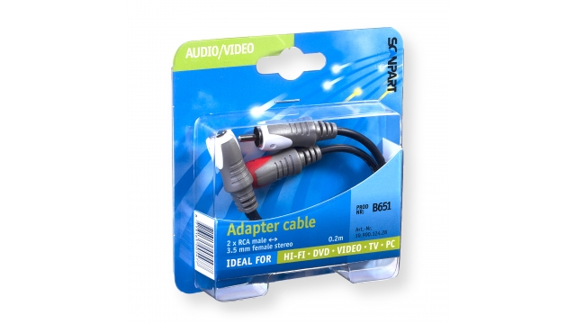 Scanpart Verloopkabel 3.5s(f)-2tulp(m) 0.2m