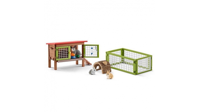 Schleich Konijnenhok met Konijnen en Accessoires