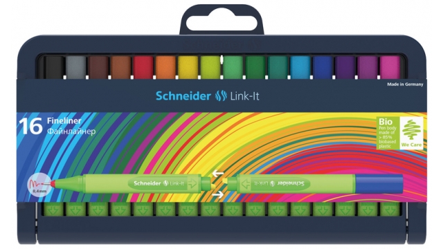 Schneider S-191292 Fineliner Link-It 0,4mm Assorti 16 Stuks