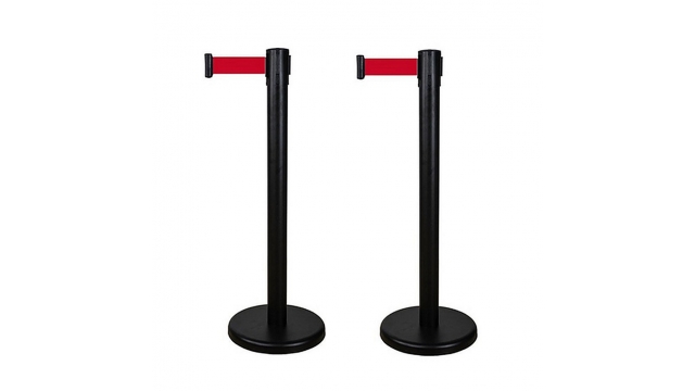 Seco SE-RTPOSTBLACK Afzetpaal 2 Stuks Zwart/Rood