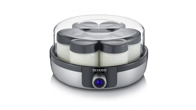 Severin JG3521 Yoghurtmaker 7 Serveerglazen Geborsteld RVS/Zwart