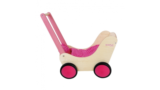 Simply for Kids Houten Poppenwagen Roze