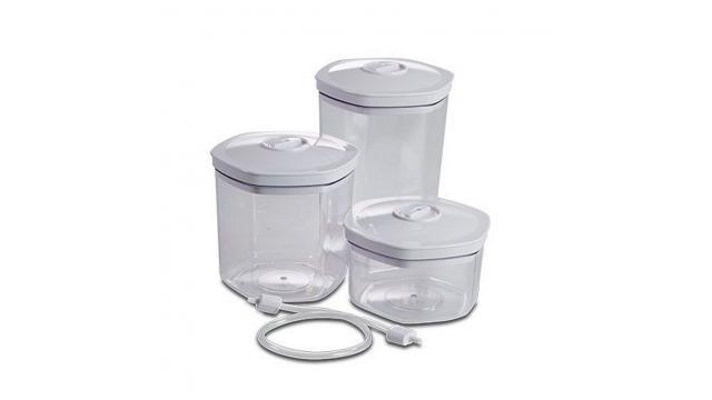 Solis 92278 Vacuüm Bewaar Container Set 3 Stuks Wit/Transparant