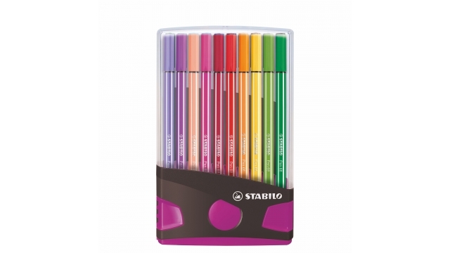 Stabilo Pen 68 in 20 Kleuren Antraciet/Roze