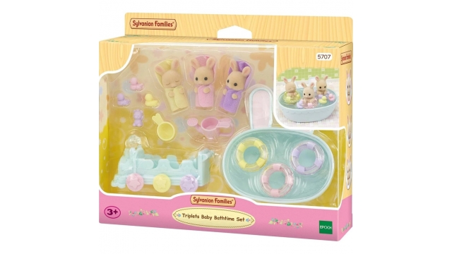 Sylvanian Families 5707 Drieling Baby Creme Konijn Badspeelset