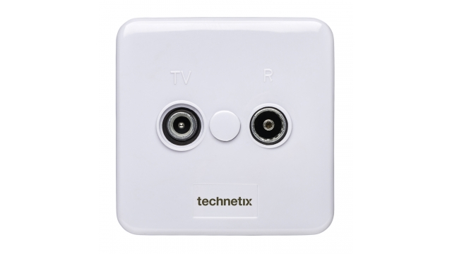 Technetix TN-TRAS2000-S Radio/tv Wandcontactdoos Coax 2 Uitgangen Wit