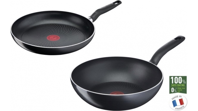 Tefal Start Easy Pannenset 2-Delig PFAS-vrij Inductie Koekenpan 28cm + Wokpan 28cm