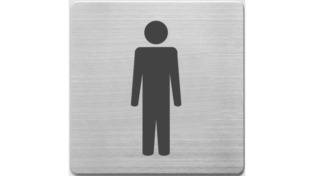 Alco AL-450-2 Pictogram RVS 90x90x1mm - WC Mannen -