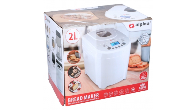 Alpina Broodbakmachine 2L 600W Wit