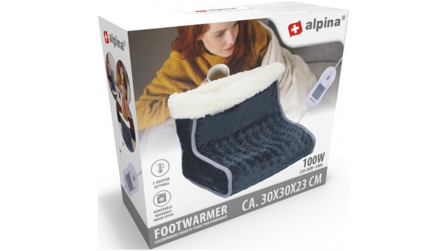 Alpina Elektrische Voetenwarmer 30x30x23 cm Grijs/Wit