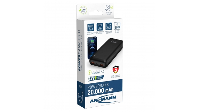 Ansmann Powerbank USB-C 20.000 mAh Zwart