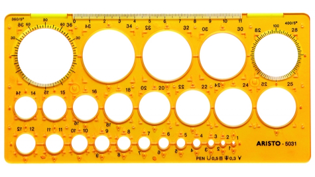 Aristo AR-5031 Cirkelsjabloon 1-36 Mm 25 Cirkels