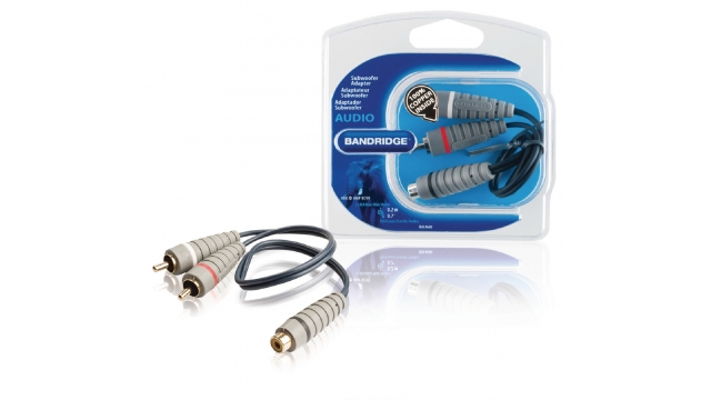 Bandridge BAL4600 Subwooferkabel 2x Rca Male - Rca Female 0.20 M Blauw