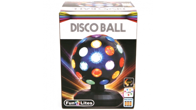 Fun Lites Disco LED-Bol 15 cm Zwart