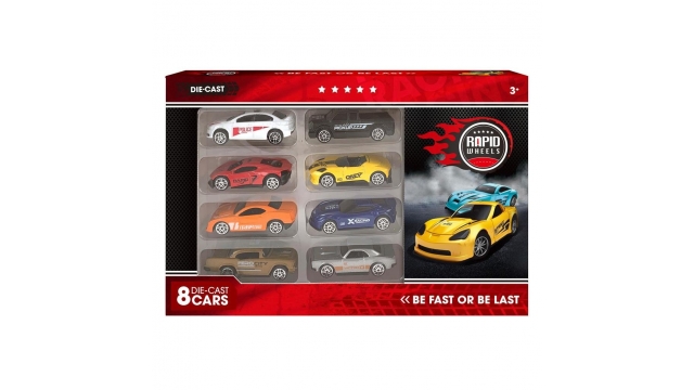 Rapid Wheels Die-Cast Auto's 8 Stuks