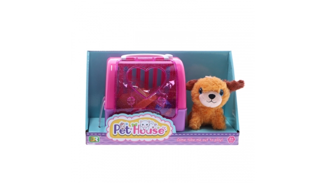 Pet House Knuffel Hond + Reiskoffer en Accessoires