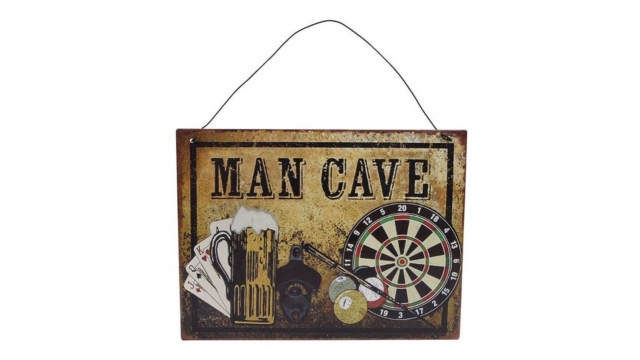 Metalen Wandversiering Man Cave Bord 20x15 cm