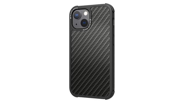 Black Rock Cover Robust Real Carbon Voor Apple IPhone 13 Mini Zwart