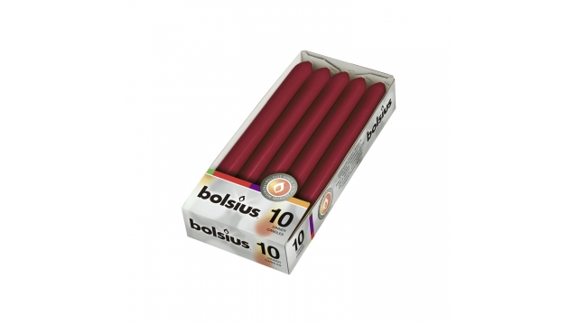 Bolsius Dinerkaarsen 2x23 cm 10 Stuks Wijnrood