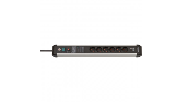 Brennenstuhl 1391010610 Premium-protect-line 60.000a Stekkerdoos Met Overspanningsbeveiliging En Usb 6-voudig 3m H05vv-f 3g1,5