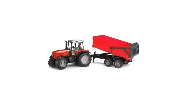 Bruder Massey Ferguson 7480 Tractor met Aanhanger