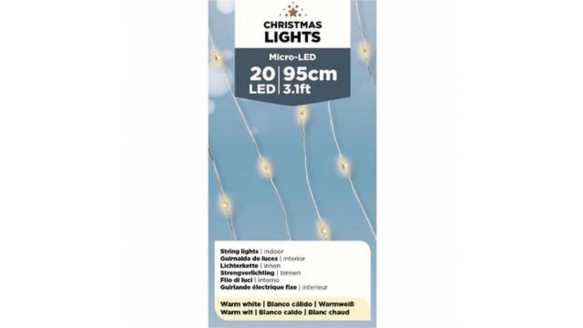 Christmas Lights Zilverdraad Kerstverlichting 95 cm 20 LED's