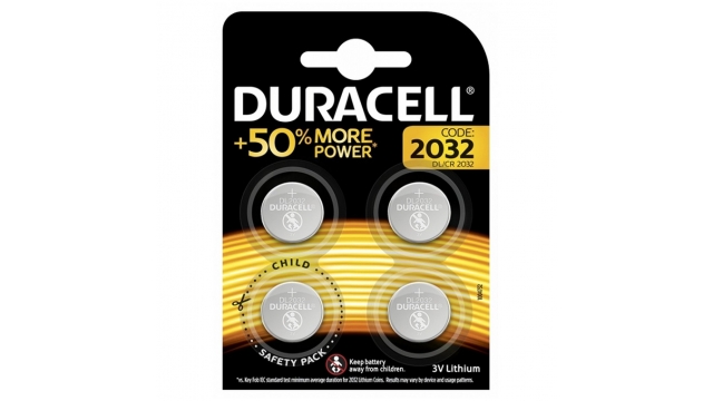 Duracell CR-2032 Lithium-Knoopcelbatterijen 3V 4 Stuks