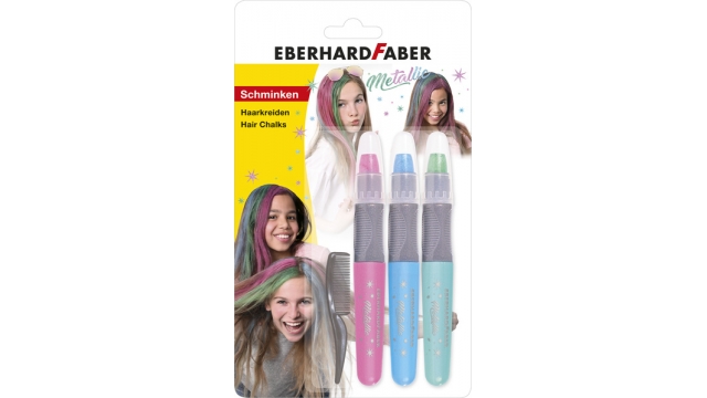 Eberhard Faber EF-579205 Haarkrijt Metallic Kleuren 3 Stuks