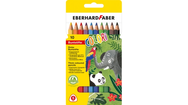 Eberhard Faber EF-511409 Kleurpotlood Jumbo 10 Stuks Driekantig In Etui