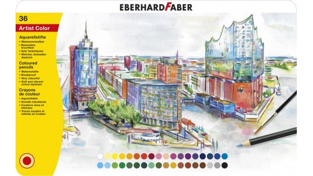 Eberhard Faber EF-516036 Aquarelpotlood Metalen Etui A 36 Stuks