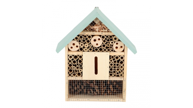 Esschert Design Houten Insectenhotel 10x24x29 cm Naturel/Mintgroen