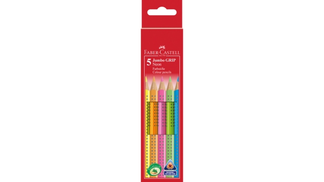 Faber Castell FC-110994 Kleurpotlood Jumbo GRIP Etui 5 Kleuren