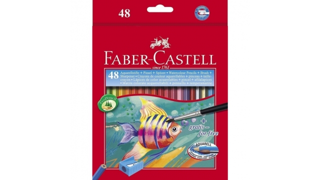 Faber Castell FC-114448 Aquarelpotloden + Slijper en Penseel 48 Stuks