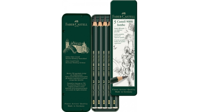 Faber Castell FC-119305 Potlood 9000 Jumbo Etui Met 5 Stuks