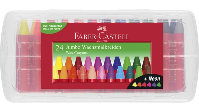 Faber Castell FC-120034 Waskrijt Jumbo In Opbergbox 24 Stuks