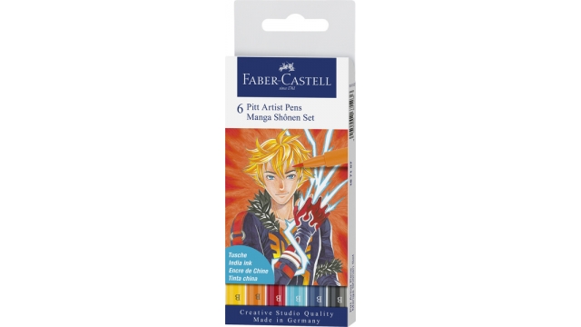 Faber Castell FC-167157 Tekenstift Faber-Castell Pitt Artist Pen Manga 6-delig Etui Shônen