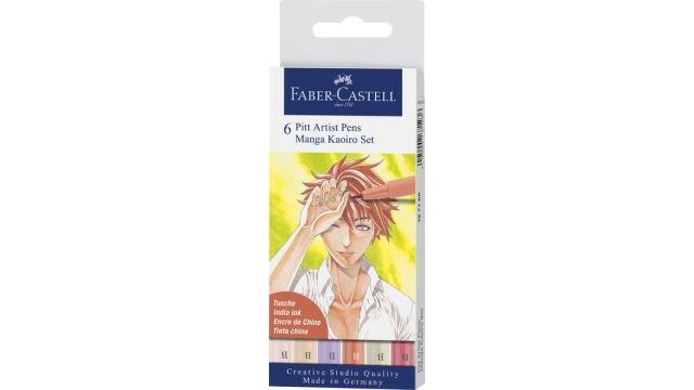 Faber Castell FC-167168 Tekenstift Faber-Castell Pitt Artist Pen Manga 6-delig Etui Kaoiro