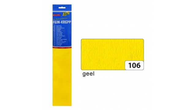 Folia FO-822106 Crepepapier 50cmx2,5m Krimp à 10 Vouw Geel