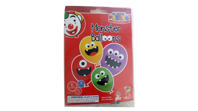 Globos 6 Monster Ballonnen met 18 Stickers
