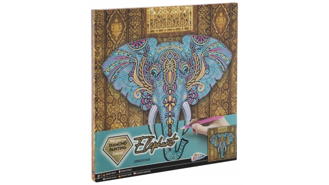 Grafix Diamond Painting op Canvas Olifant