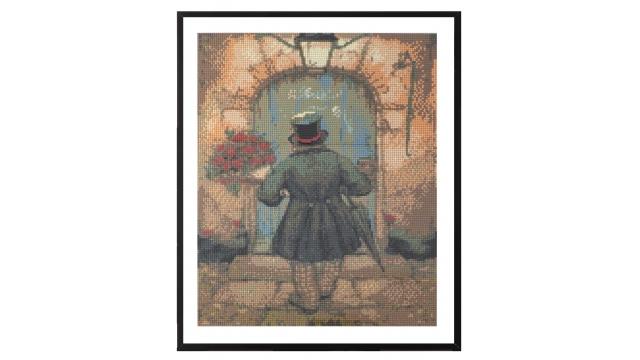 Grafix Diamond Painting Anton Pieck Man Met Rozen 40x50cm