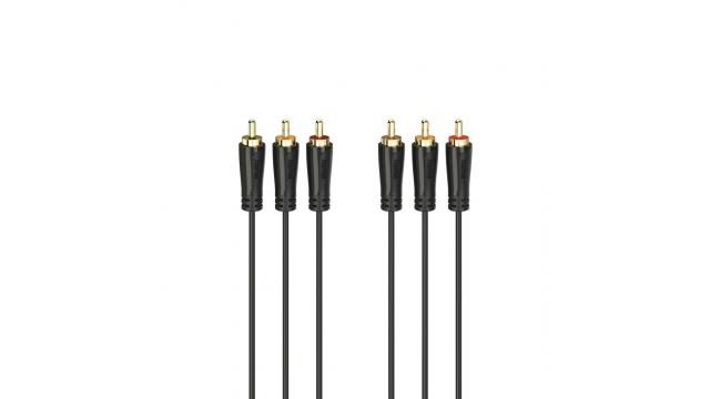 Hama Audio-/videokabel 3 Cinch-stekkers - 3 Cinch-stekkers Verguld 1,5 M