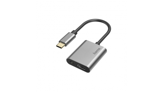 Hama Audio-adapter 2in1 USB-C-St. - 3,5-mm-jack/USB-C-aansl. Audio + Opladen