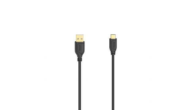 Hama USB-C-kabel Flexi-Slim USB 2.0 480 Mbit/s Zwart 0,75 M