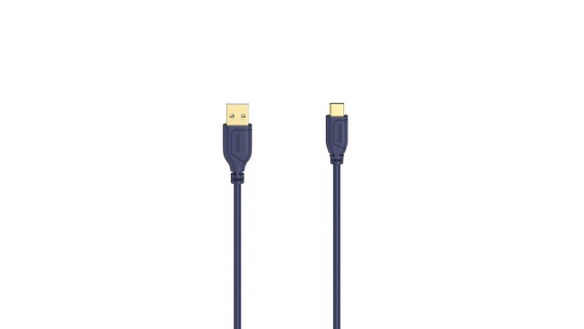 Hama USB-C-kabel Flexi-Slim USB 2.0 480 Mbit/s Blue Depths 0,75 M