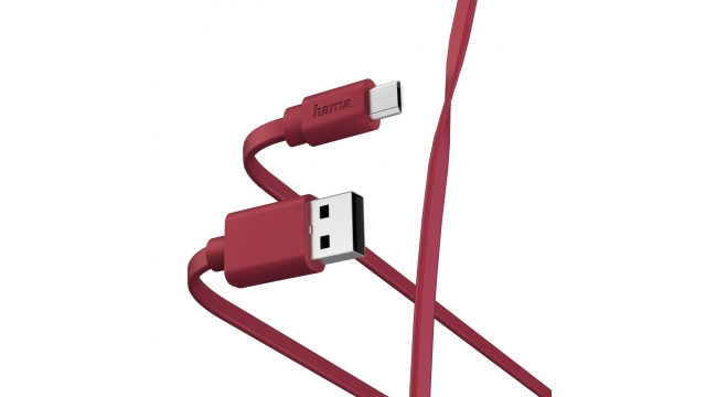 Hama Oplaad-/gegevenskabel Flat USB-A - Micro-USB 1 M Rood