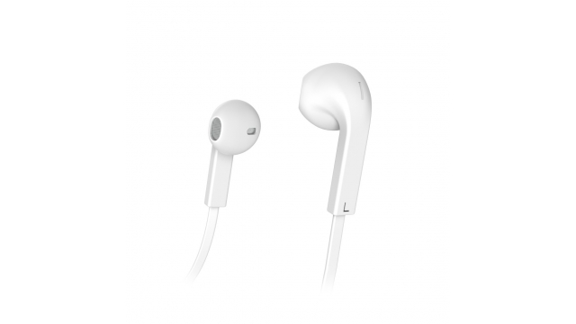 Hama Oordopjes Advance Earbuds Microfoon Platte Kabel Wit