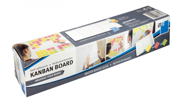 Info Notes IN-8761-08 Zelfklevende Kanban Planner 8 Vel Van 30x50,8cm Incl 3 Blok Sticky Notes